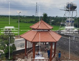 Nhà lục giác hai mái bằng gỗ Lim Nam Phi